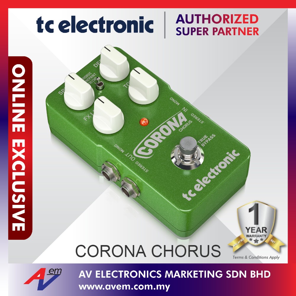 TC Electronic CORONA CHORUS HighQuality TonePrintEnabled Chorus Pedal
